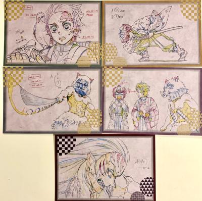 KIMETSU NO YAIBA - LOT DE 5 CARTES POSTALES "DOUGA" - LOT 3