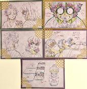 KIMETSU NO YAIBA - LOT DE 5 CARTES POSTALES "DOUGA" - LOT 5